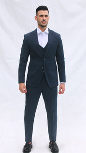Fato Slim Fit 3 Peças - Cor Azul Marinho