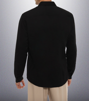 Camisa Slim Fit Preta para Homem - Fácil de Cuidar e Versátil