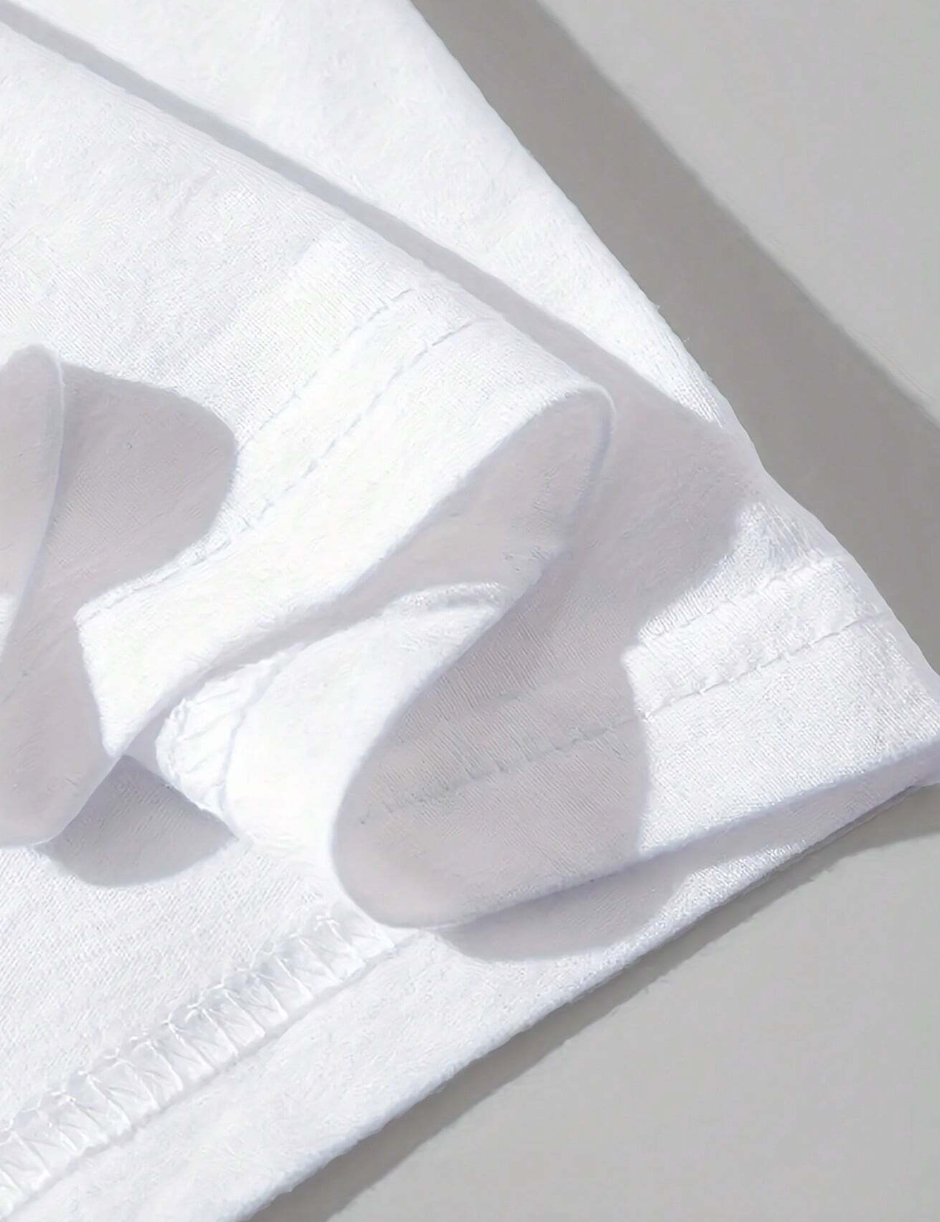 Camiseta Casual com Estampa de Letras para Homens, Gola Redonda, Para o Dia-a-Dia de Verão