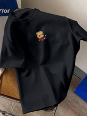 Manfinity Hypemode Camiseta Casual de Manga Curta Masculina de Verão com Estampa de Desenho Animado