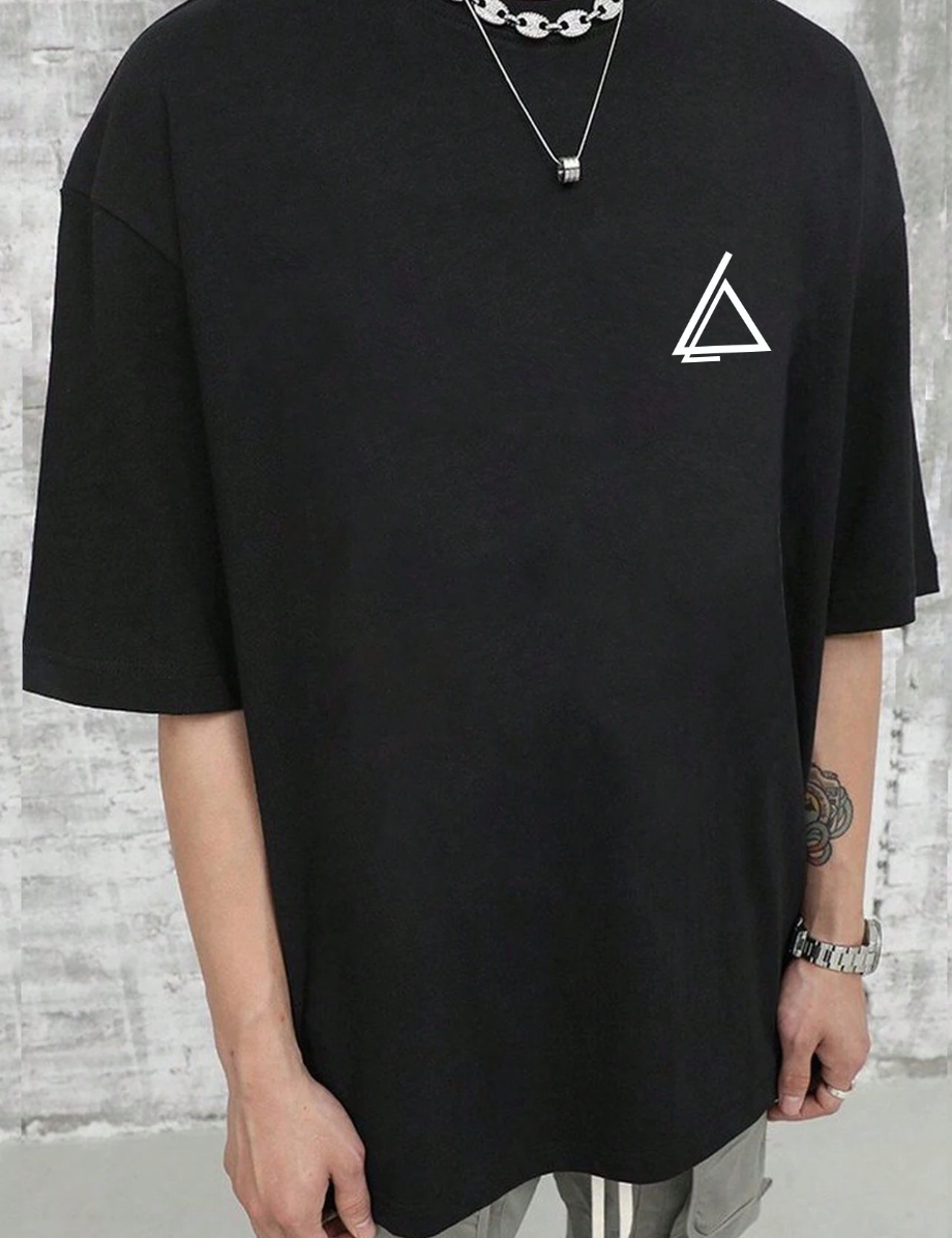 Manfinity Hypemode Camiseta masculina casual de verão com estampa geométrica e gráfica de manga curta para férias, para presente de namorado