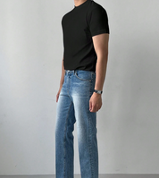 Camiseta Casual Masculina de Manga Curta e Gola Redonda em Cor Sólida, Verão