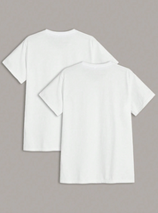 2x Pack Homme T-shirt De Lazer De Gola Redonda E Cor Sólida Para Homem