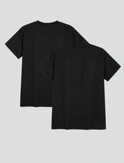 2x Pack Homme T-shirt De Lazer De Gola Redonda E Cor Sólida Para Homem