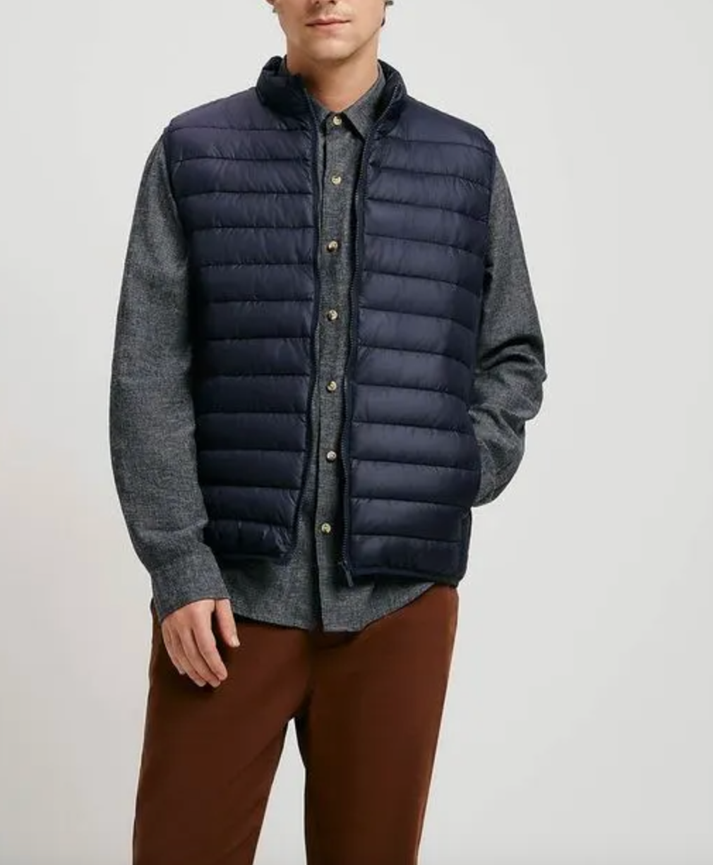 Colete casual masculino com zíper frontal e gola alta de cor sólida para outono/inverno