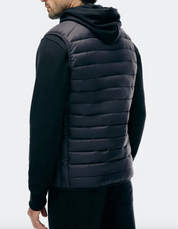 Colete casual masculino com zíper frontal e gola alta de cor sólida para outono/inverno