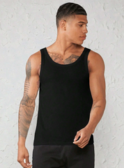 Basics Men 100% Cotton Solid Tank Top