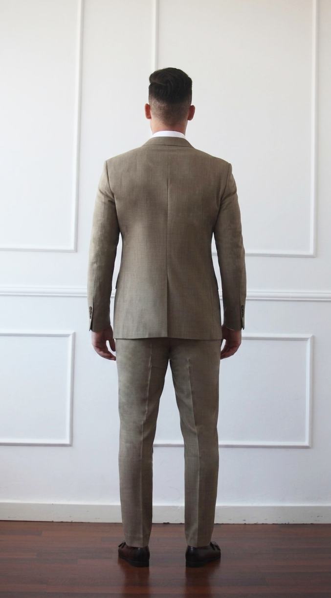 Fato masculino de 2 Peças em Verde Caqui Elegante