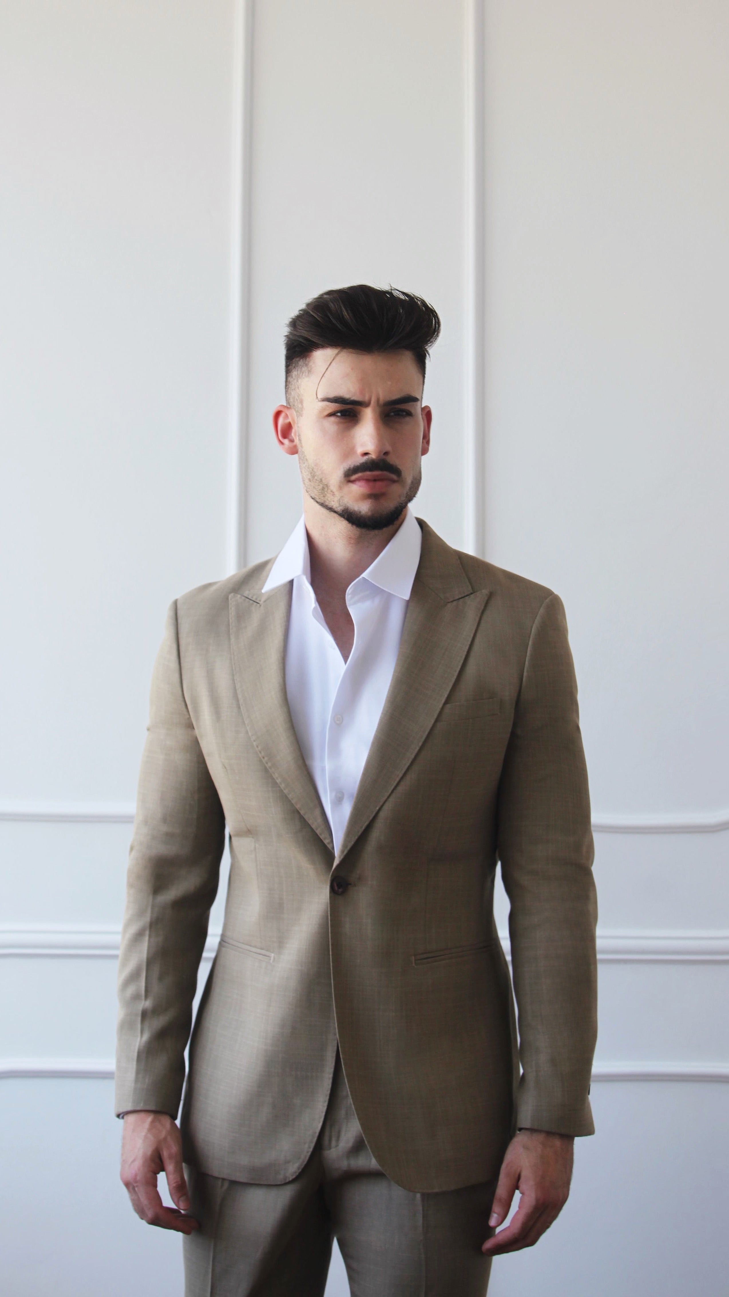 Fato masculino de 2 Peças em Verde Caqui Elegante