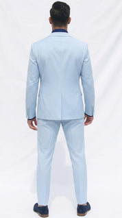 Fato Slim Azul Turquesa em Linho & Rayon Premium