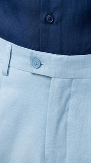 Fato Slim Azul Turquesa em Linho & Rayon Premium