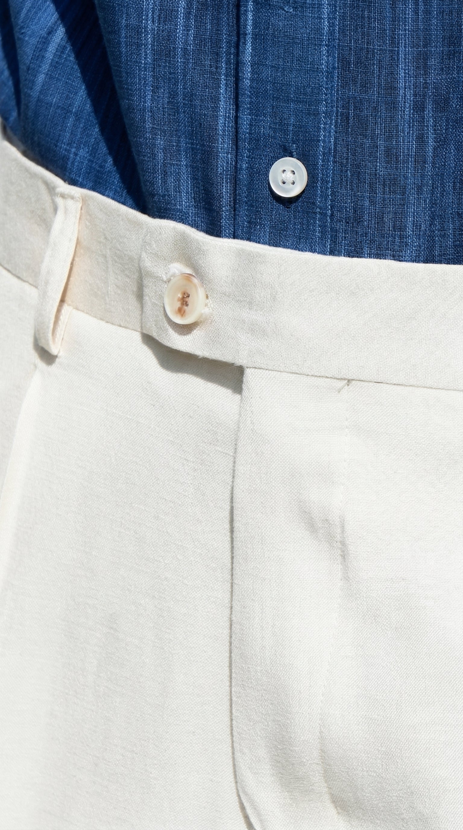 Fato Slim Creme em Linho & Rayon Premium