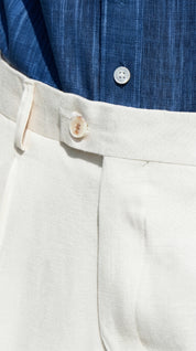 Fato Slim Creme em Linho & Rayon Premium
