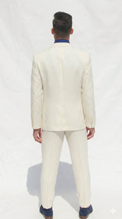 Fato Slim Creme em Linho & Rayon Premium