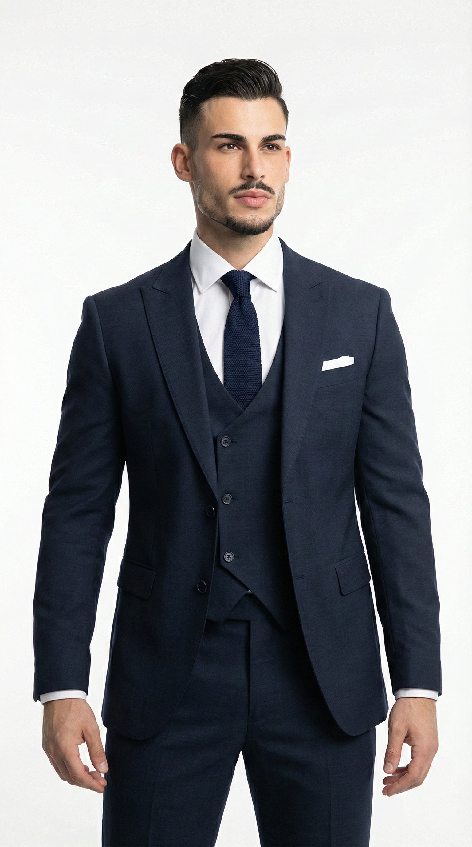 Fato Slim Fit 3 Peças - Cor Azul Marinho