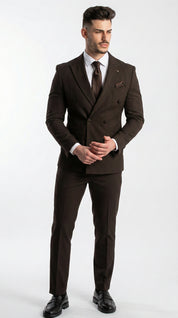 Fato 3 Peças Preto Escuro com Padrão Subtil – Distinção com Personalidade