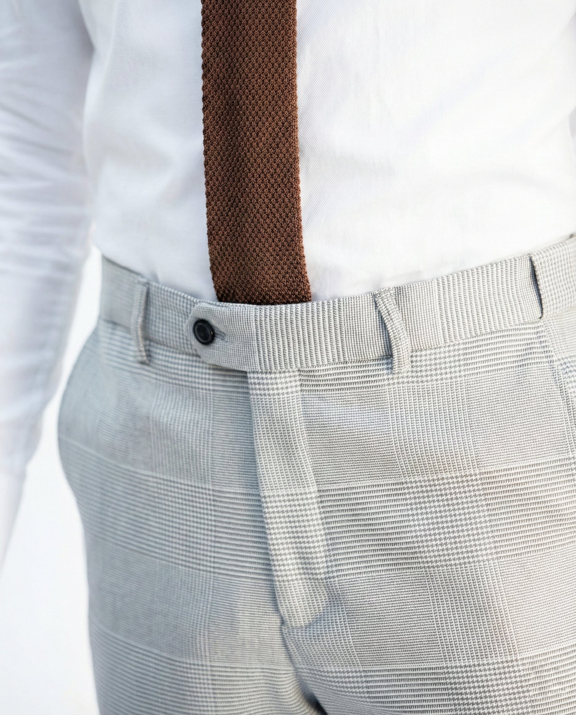 Fato 3 Peças Cinzento Claro com Padrão Discreto