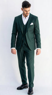 Fato Masculino 3 Peças Verde Escuro