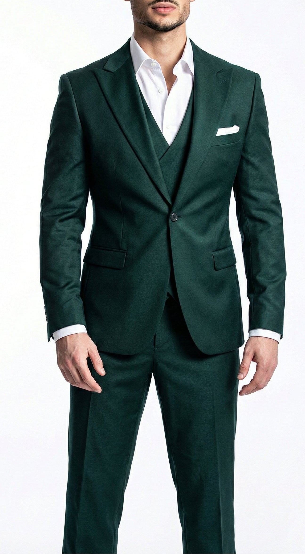 Fato Masculino 3 Peças Verde Escuro