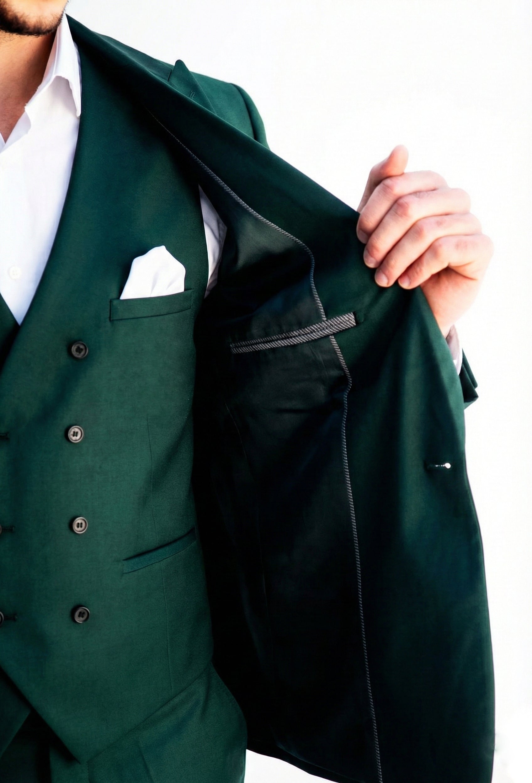 Fato Masculino 3 Peças Verde Escuro