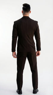 Fato 3 Peças Castanho Escuro com Padrão Subtil – Distinção com Personalidade