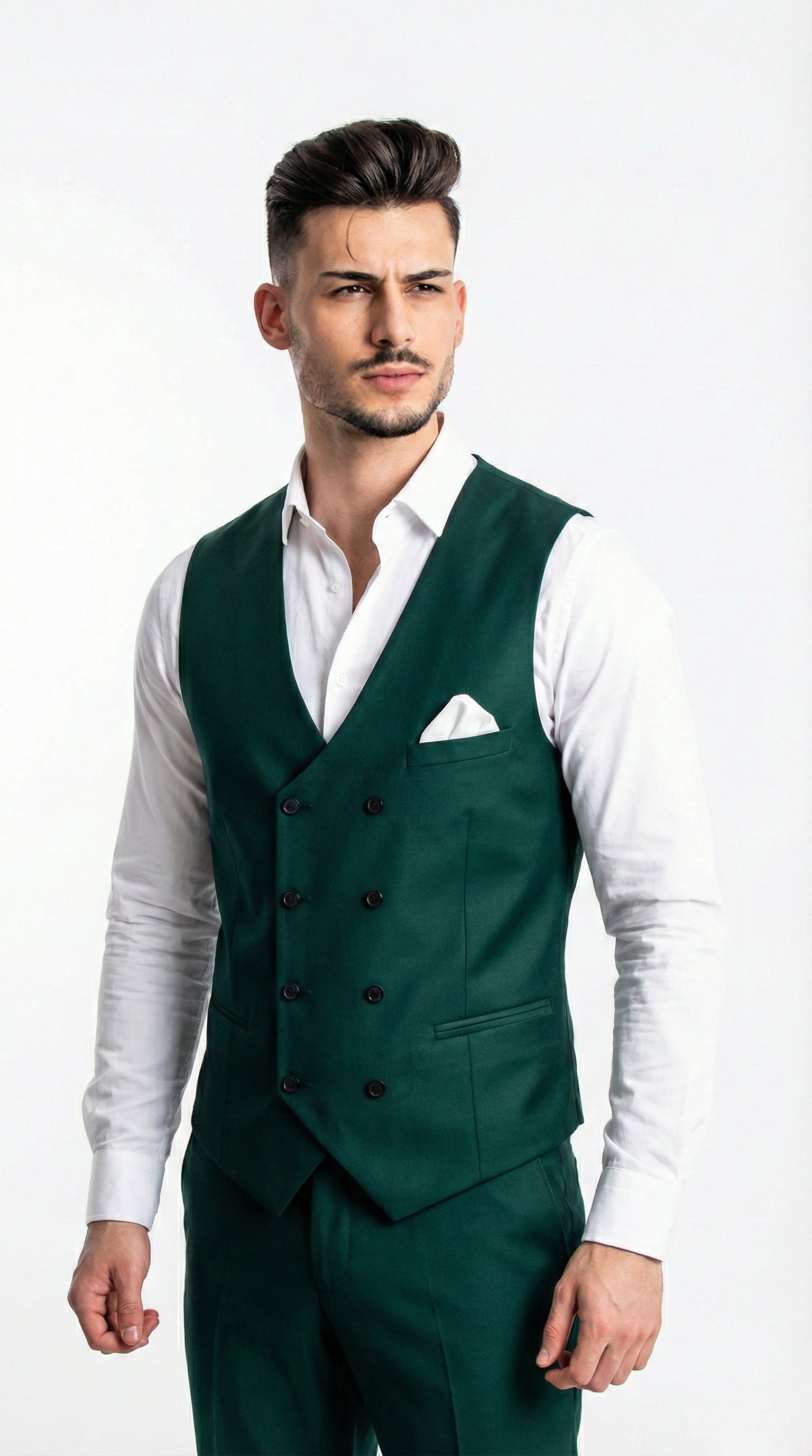 Fato Masculino 3 Peças Verde Escuro