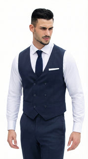 Fato Slim Fit 3 Peças - Cor Azul Marinho