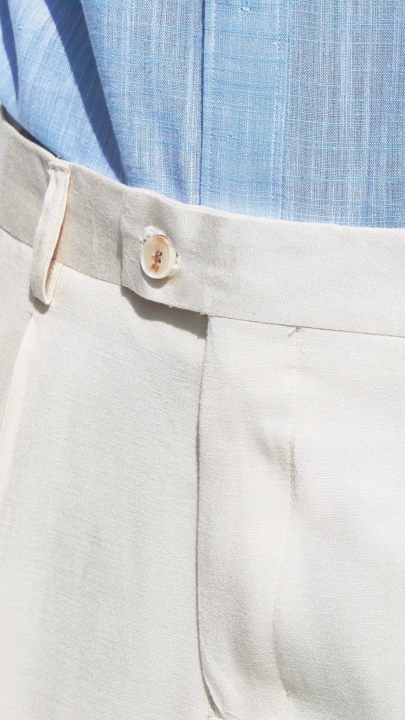 Fato Slim Creme em Linho & Rayon Premium