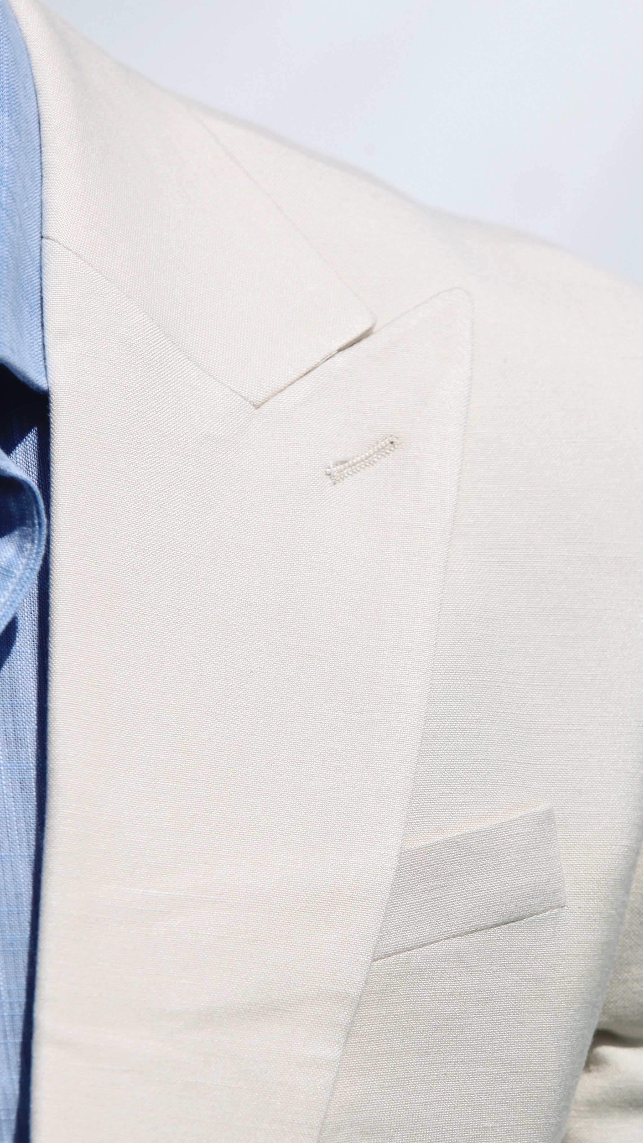 Fato Slim Creme em Linho & Rayon Premium