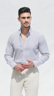 Camisa Clássica às Riscas Azuis