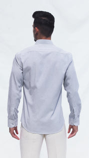 Camisa Clássica às Riscas Azuis