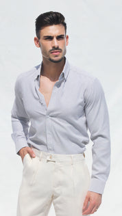 Camisa Clássica às Riscas Azuis