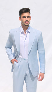 Fato Slim Creme em Linho & Rayon Premium