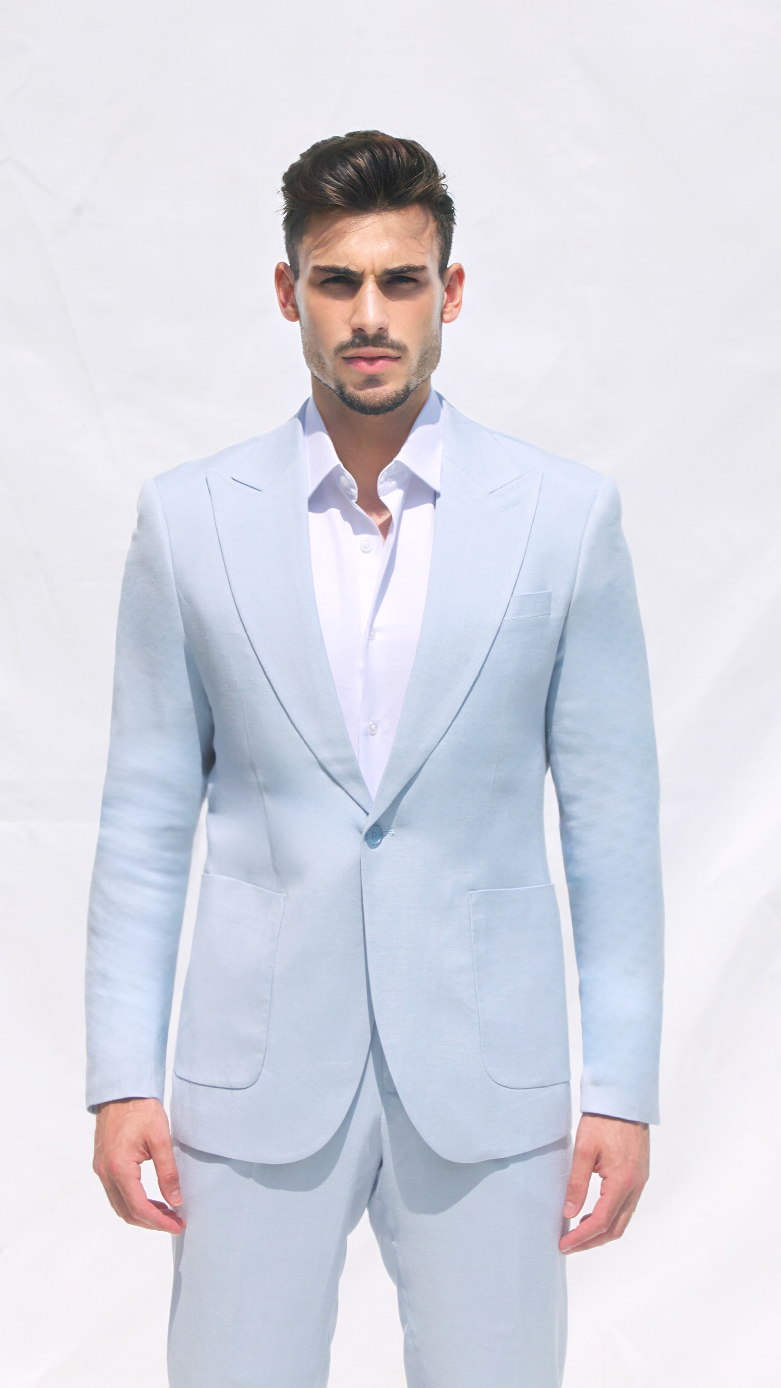 Fato Slim Creme em Linho & Rayon Premium