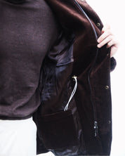 Casaco Masculino de Veludo Cotelê Castanho Escuro