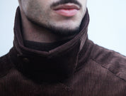 Casaco Masculino de Veludo Cotelê Castanho Escuro