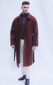 Sobretudo em Lã Castanho-Cacau