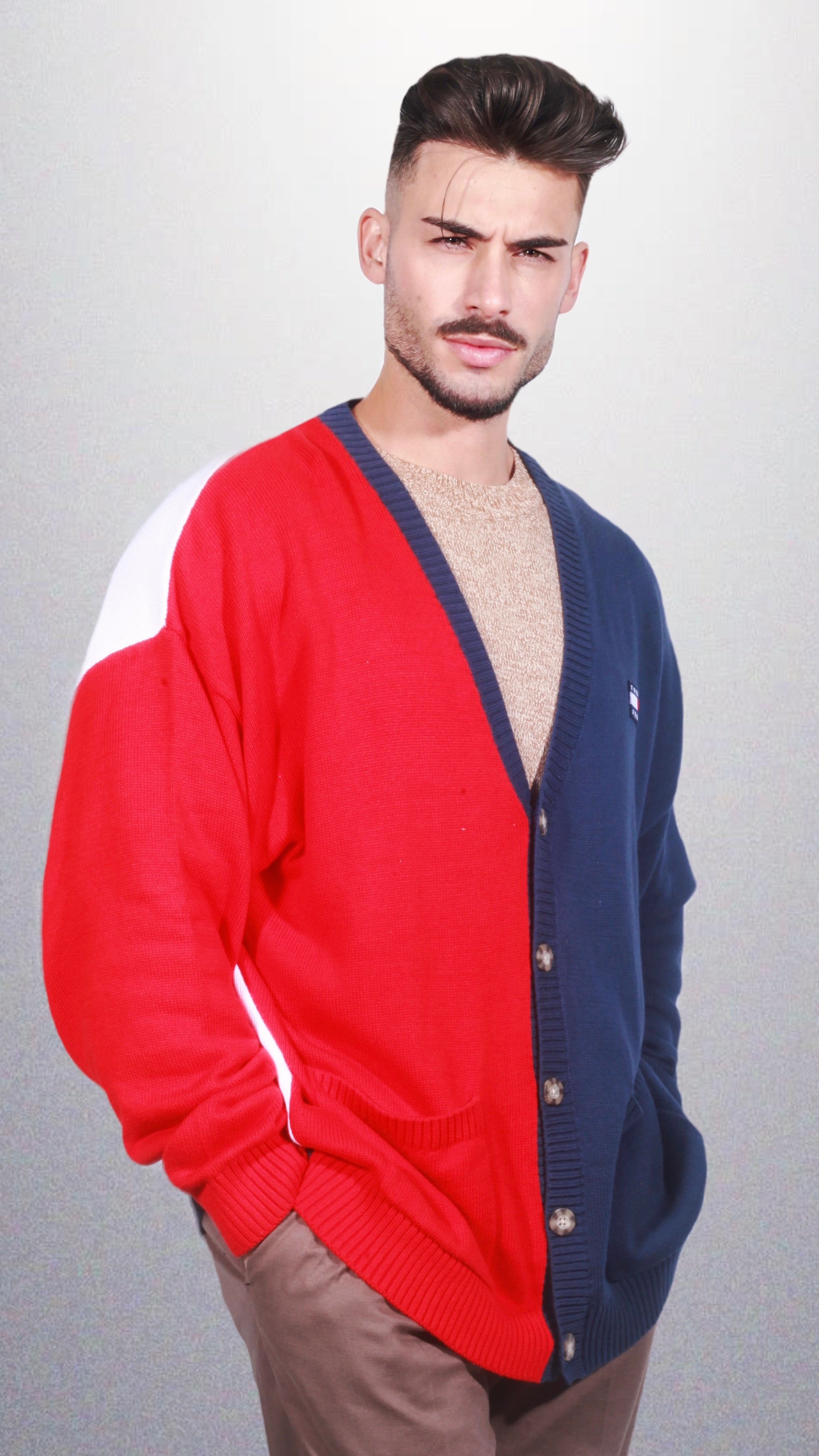 Tommy Jeans Skater Archive Cardigan Azul Escuro Ajuste Relaxado