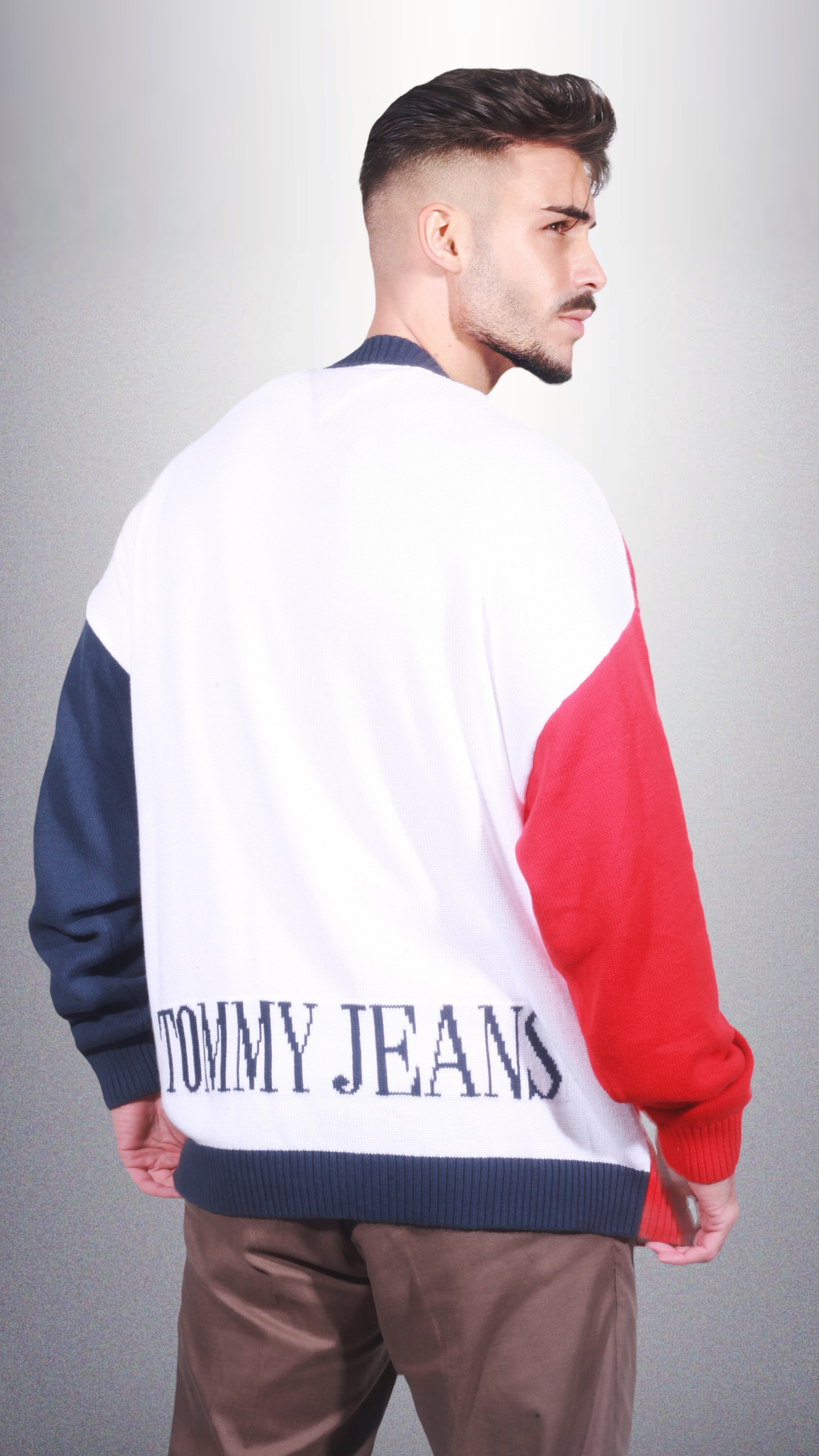 Tommy Jeans Skater Archive Cardigan Azul Escuro Ajuste Relaxado