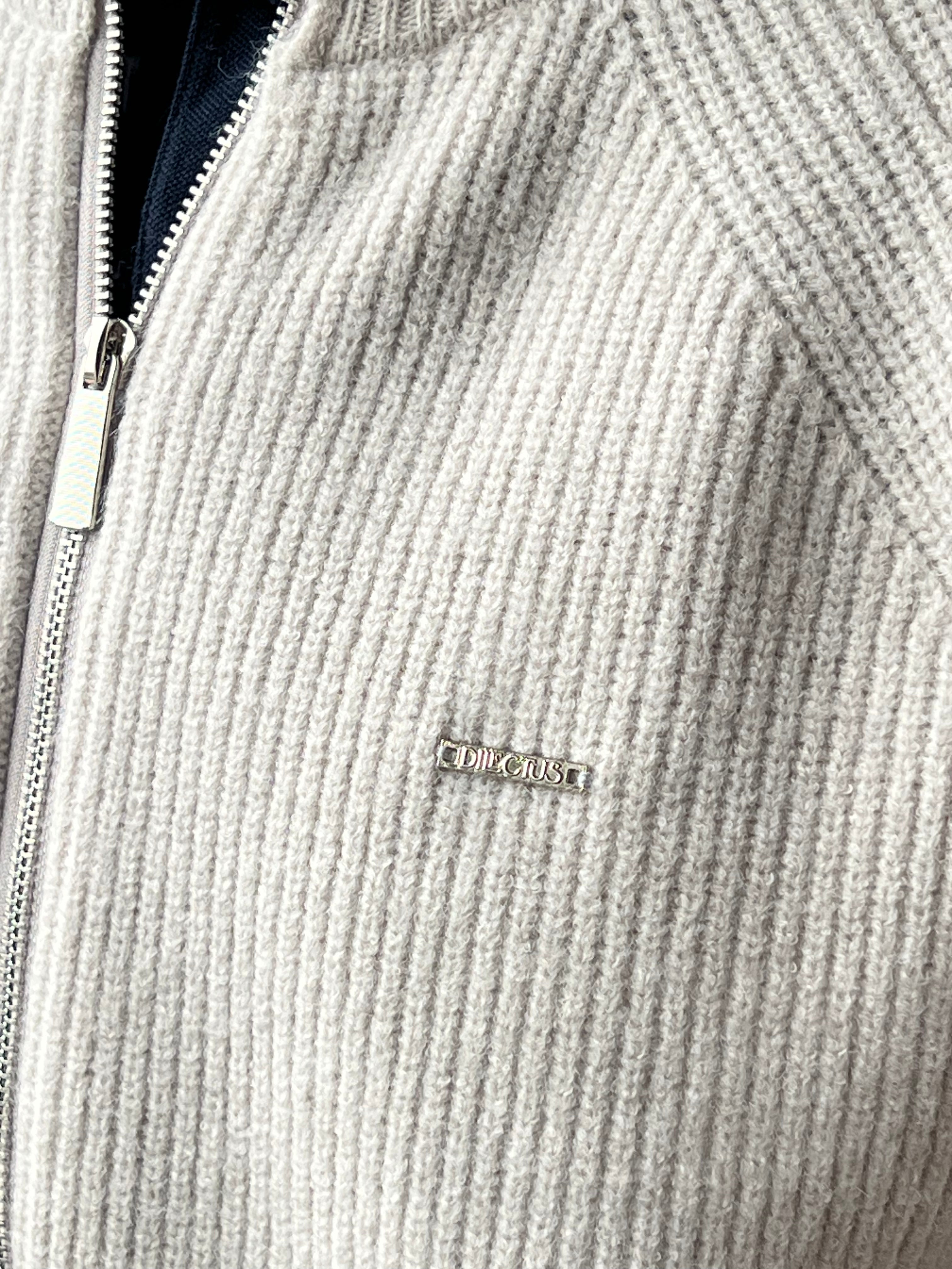 Casaco Malha Dilectus | Algodão e Lã Premium | Fecho Zipper