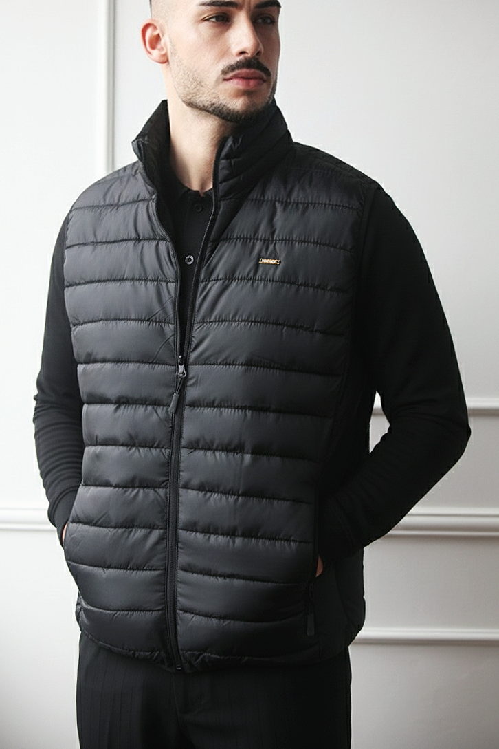 Colete com Fecho Frontal e Bolsos Dilectus Azul Marinho