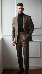 Fato de Duas Peças Dilectus - Lapela Entalhada Marrom