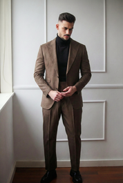 Fato de Duas Peças Dilectus - Lapela Entalhada Marrom