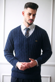 Camisola de malha trançada em Algodão Puro Premium Dilectus