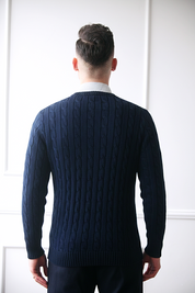 Camisola de malha trançada em Algodão Puro Premium Dilectus