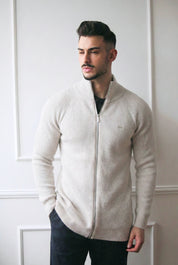 Casaco Malha Dilectus | Algodão e Lã Premium | Fecho Zipper