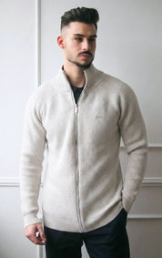 Casaco Malha Dilectus | Algodão e Lã Premium | Fecho Zipper