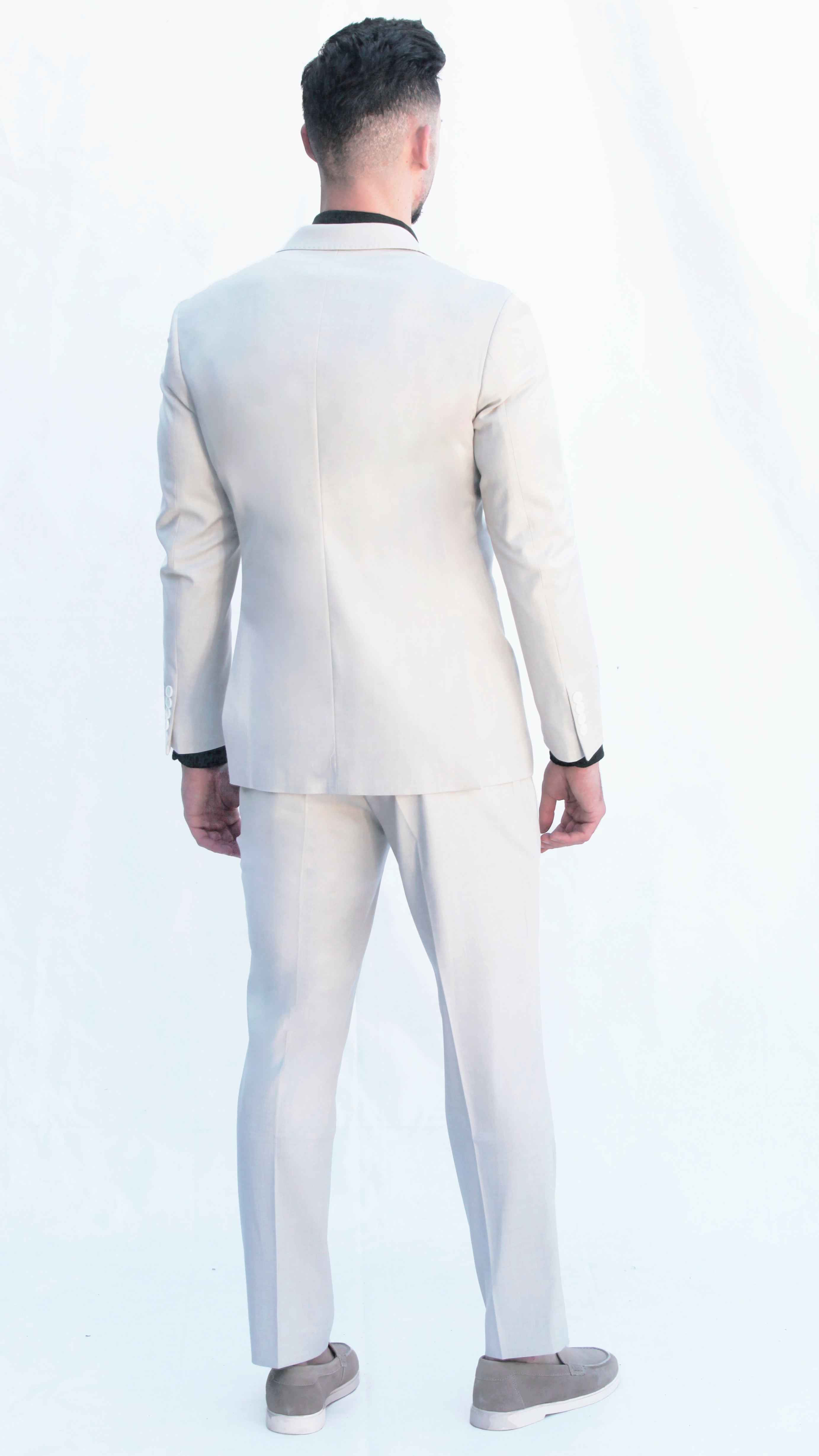 Fato Masculino Slim Fit Bege Claro