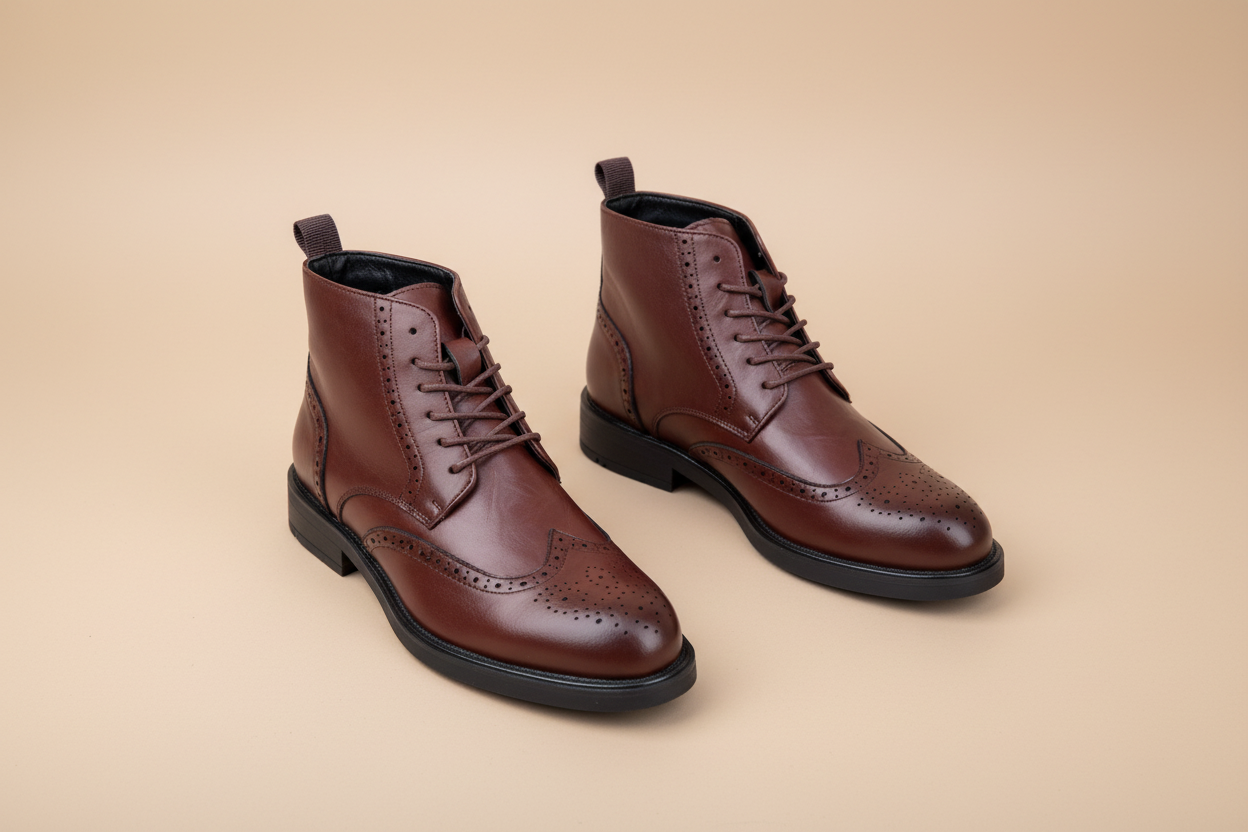 Botas Brogue - Vista Diagonal Dinâmica