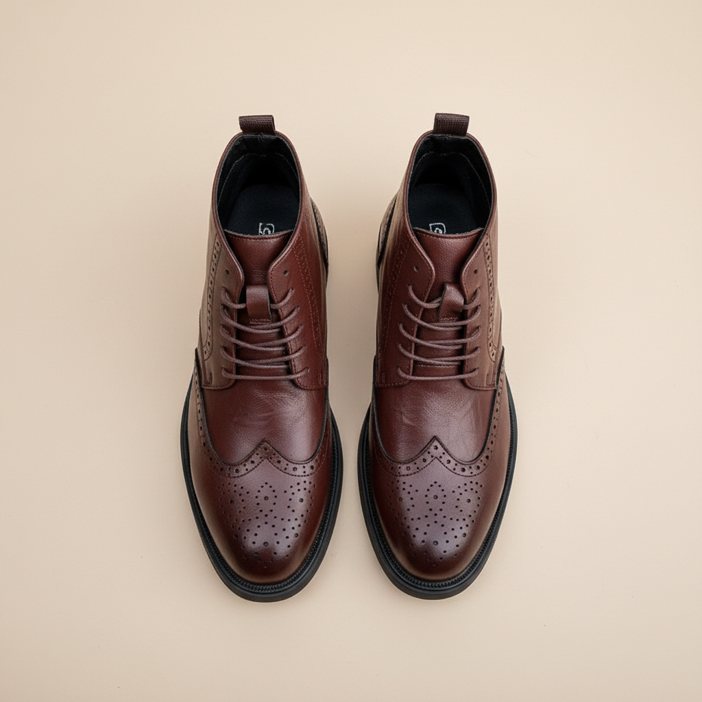 Botas Brogue - Vista Superior Detalhada